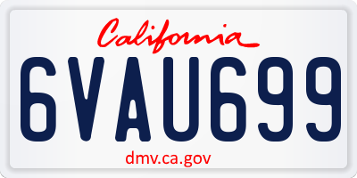 CA license plate 6VAU699