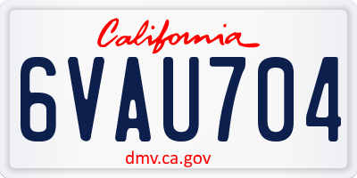 CA license plate 6VAU704