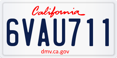 CA license plate 6VAU711