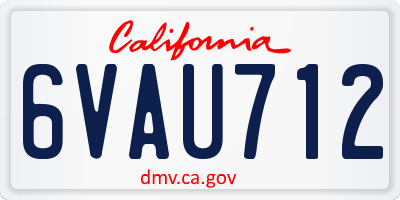 CA license plate 6VAU712