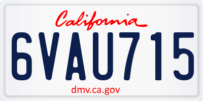CA license plate 6VAU715