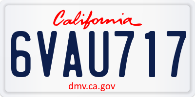 CA license plate 6VAU717