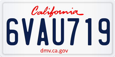 CA license plate 6VAU719