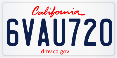 CA license plate 6VAU720