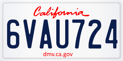 CA license plate 6VAU724