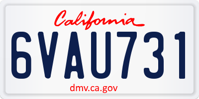 CA license plate 6VAU731