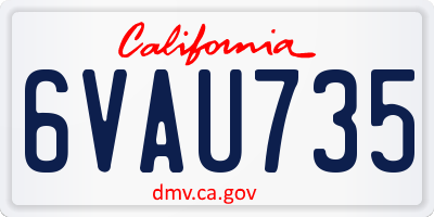 CA license plate 6VAU735
