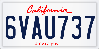 CA license plate 6VAU737