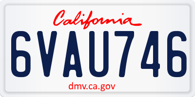 CA license plate 6VAU746