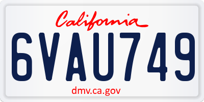 CA license plate 6VAU749