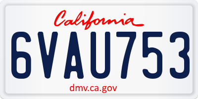 CA license plate 6VAU753