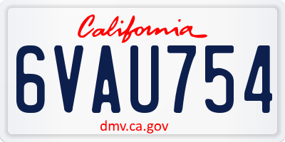 CA license plate 6VAU754