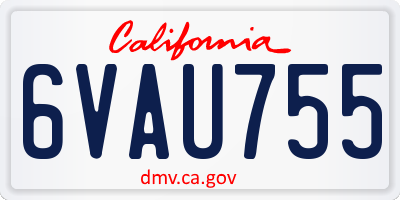 CA license plate 6VAU755