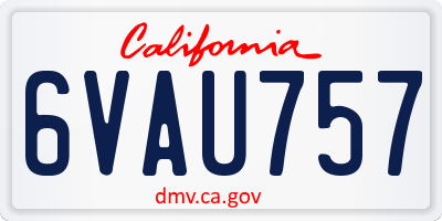CA license plate 6VAU757