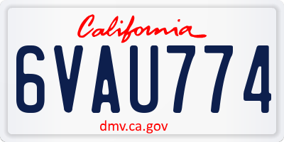 CA license plate 6VAU774