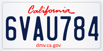 CA license plate 6VAU784
