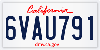CA license plate 6VAU791