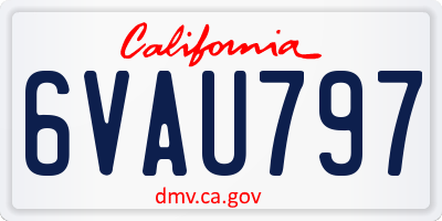 CA license plate 6VAU797