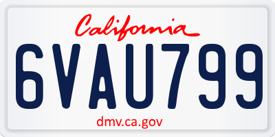 CA license plate 6VAU799