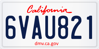 CA license plate 6VAU821