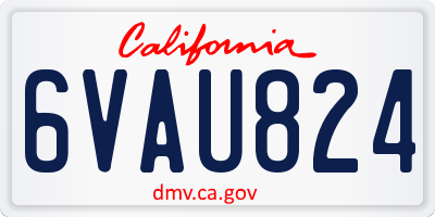 CA license plate 6VAU824