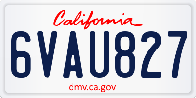 CA license plate 6VAU827