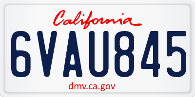 CA license plate 6VAU845