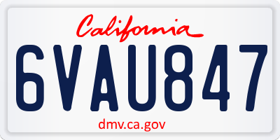 CA license plate 6VAU847