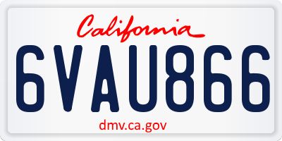 CA license plate 6VAU866