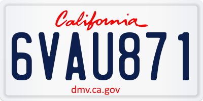 CA license plate 6VAU871