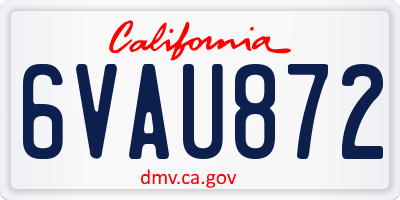CA license plate 6VAU872