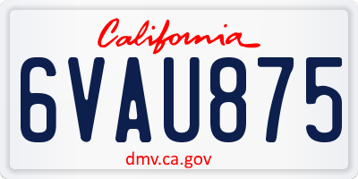 CA license plate 6VAU875