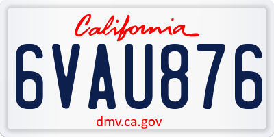 CA license plate 6VAU876