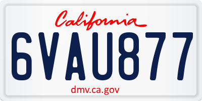CA license plate 6VAU877