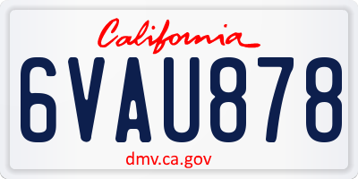 CA license plate 6VAU878