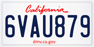 CA license plate 6VAU879