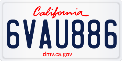 CA license plate 6VAU886