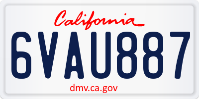 CA license plate 6VAU887