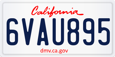 CA license plate 6VAU895