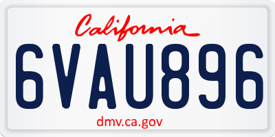 CA license plate 6VAU896