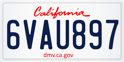CA license plate 6VAU897
