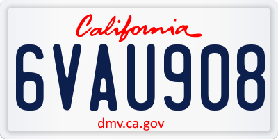 CA license plate 6VAU908