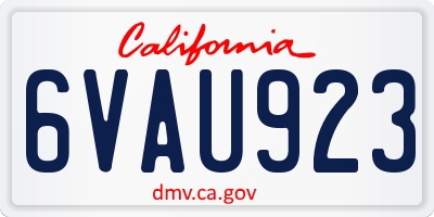 CA license plate 6VAU923