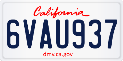 CA license plate 6VAU937