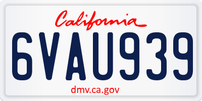 CA license plate 6VAU939