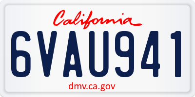 CA license plate 6VAU941