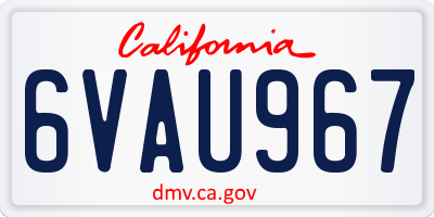 CA license plate 6VAU967