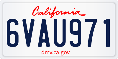 CA license plate 6VAU971