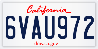 CA license plate 6VAU972