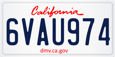 CA license plate 6VAU974
